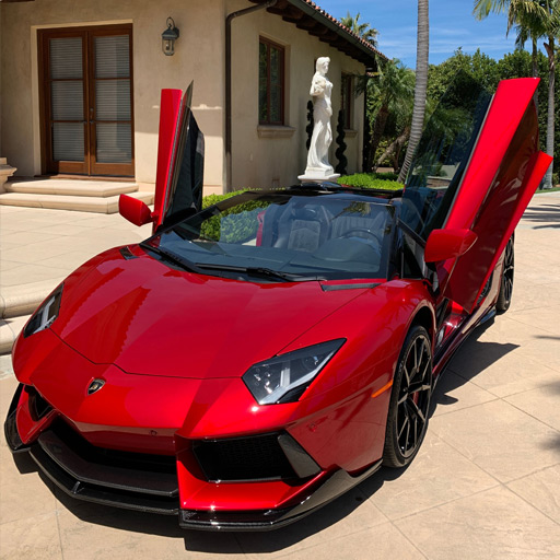 desing red car artistic auto detailing